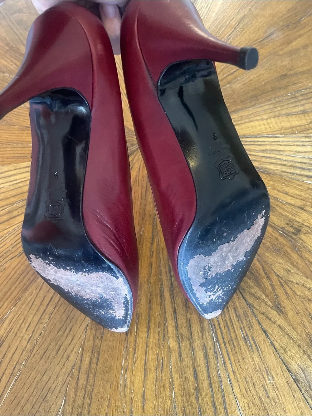 Vintage Emanuel Ungaro Red Pointed Leather Pumps